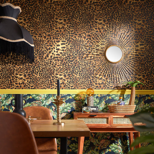 LH900394 - Lady Leopard Wallpaper - Authentic Brown & Black - Lust Home