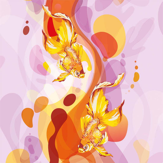 LH900402 - Mesmerised Wallpaper - Lilac, Tangerine & Golden Yellow - Lust Home
