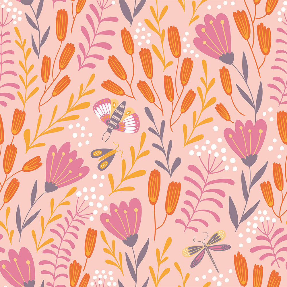 LH900428 - Garden of Eden Wallpaper - Pink Grapefruit, Tangerine & Grape - Lust Home