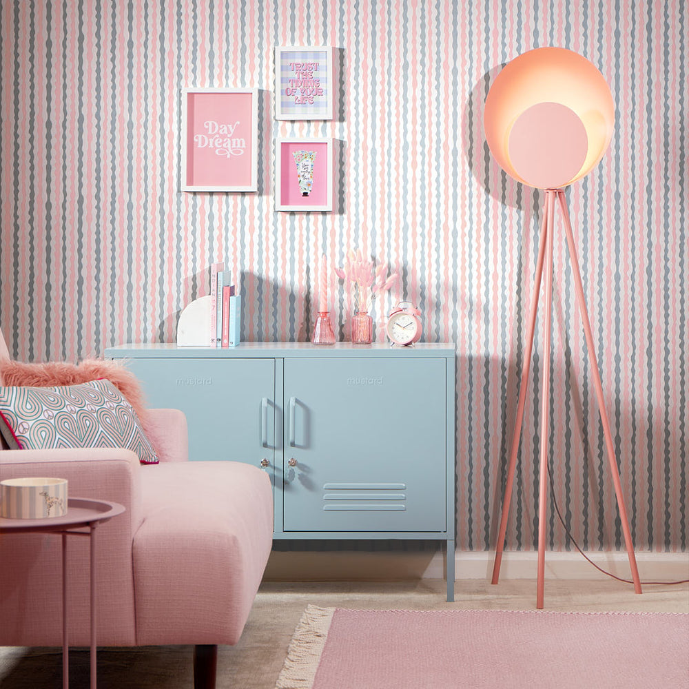 LH900443 - Get A Wiggle On Wallpaper - Candy Floss & Baby Blue - Lust Home