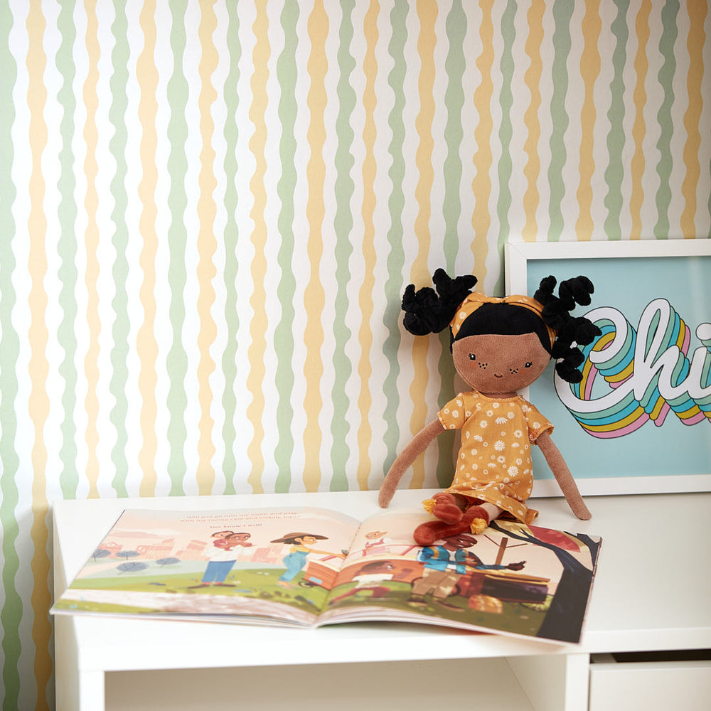 LH900444 - Get A Wiggle On Wallpaper - Lemon & Elderflower - Lust Home