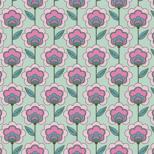 LH900447 - Happy Glamper Wallpaper - Magenta & Spearmint - Lust Home