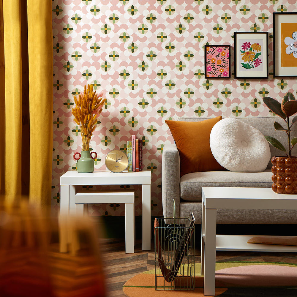 LH900452 - Day Dreamer Wallpaper - Vintage Pink & Olive on Gluten Free - Lust Home