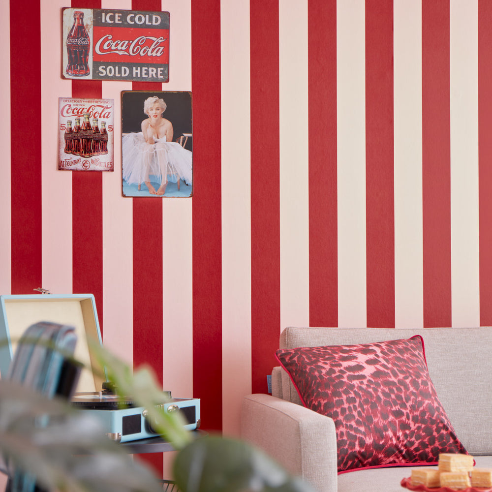 LH900461 - Signature Stripe Wallpaper - Candy Floss & Poison Apple - Lust Home