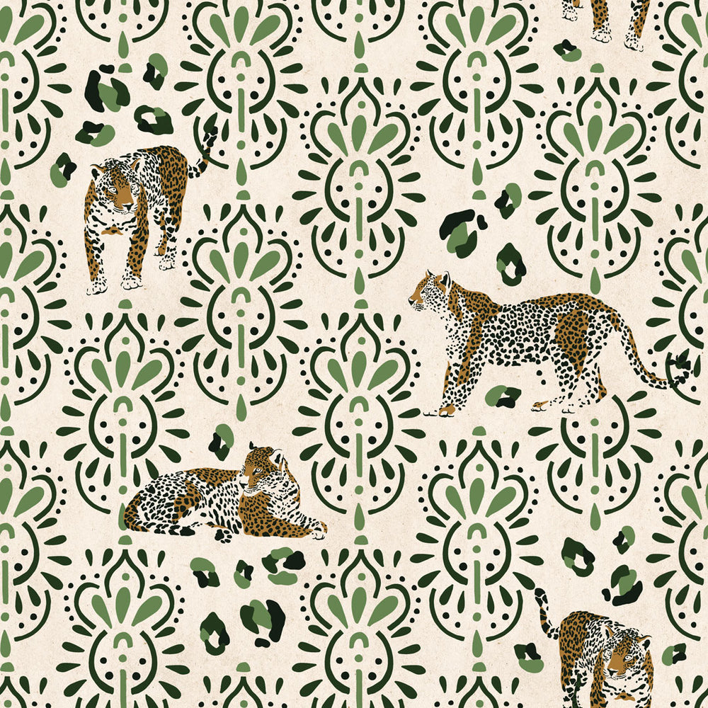 LH900469 - The Sultan Wallpaper - Sandstorm & Emerald Green - Lust Home