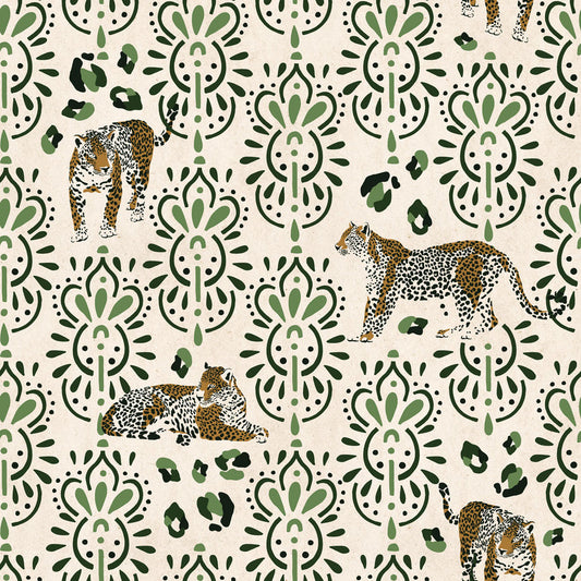 LH900469 - The Sultan Wallpaper - Sandstorm & Emerald Green - Lust Home