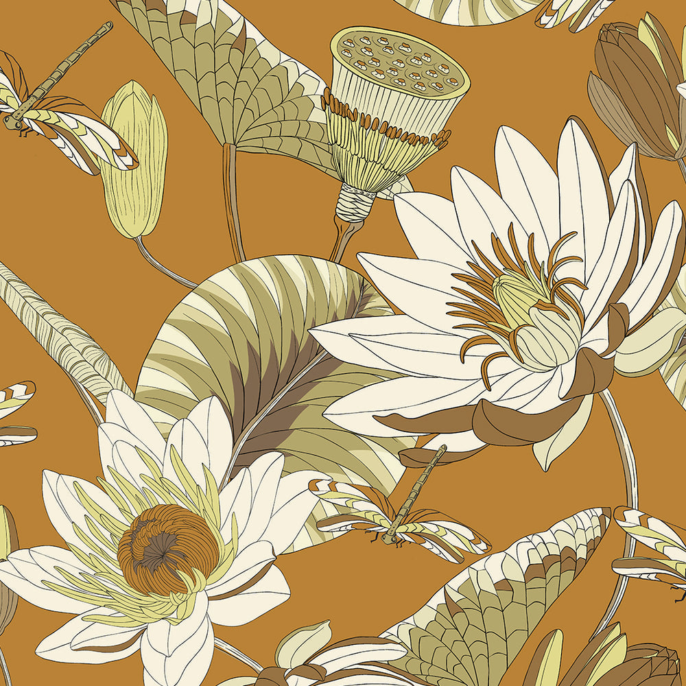LH900489 - Dance of the Dragonfly Wallpaper - Tan, Sage & Lemon - Lust Home