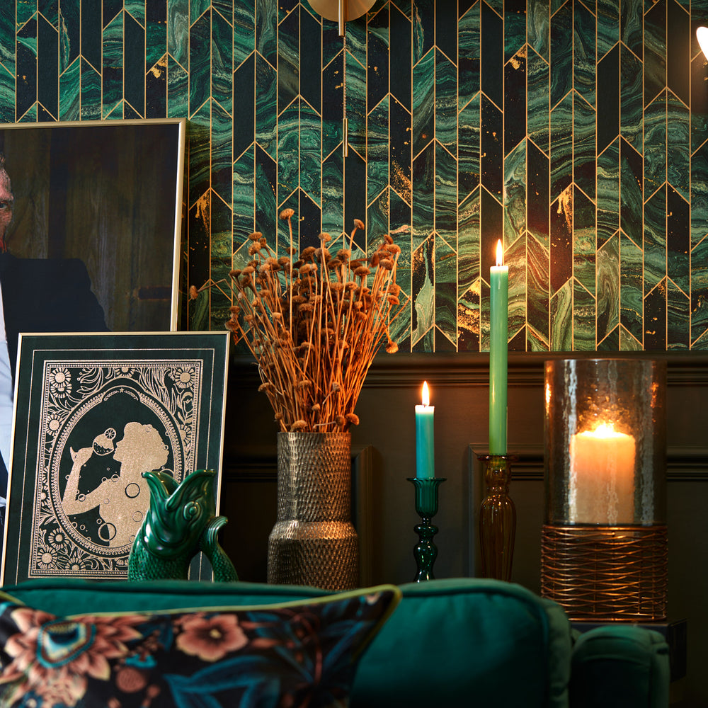 LH900491 - Chicago Wallpaper - Green Marble - Lust Home