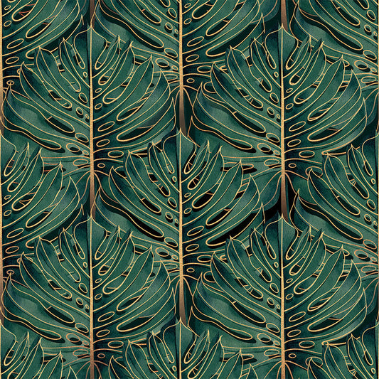 LH900493 - Jungle Beat Wallpaper - Jungle Green & Gold - Lust Home