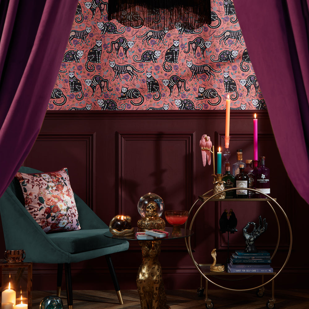 LH900499 - El Gato Wallpaper - Peachy Pink - Lust Home