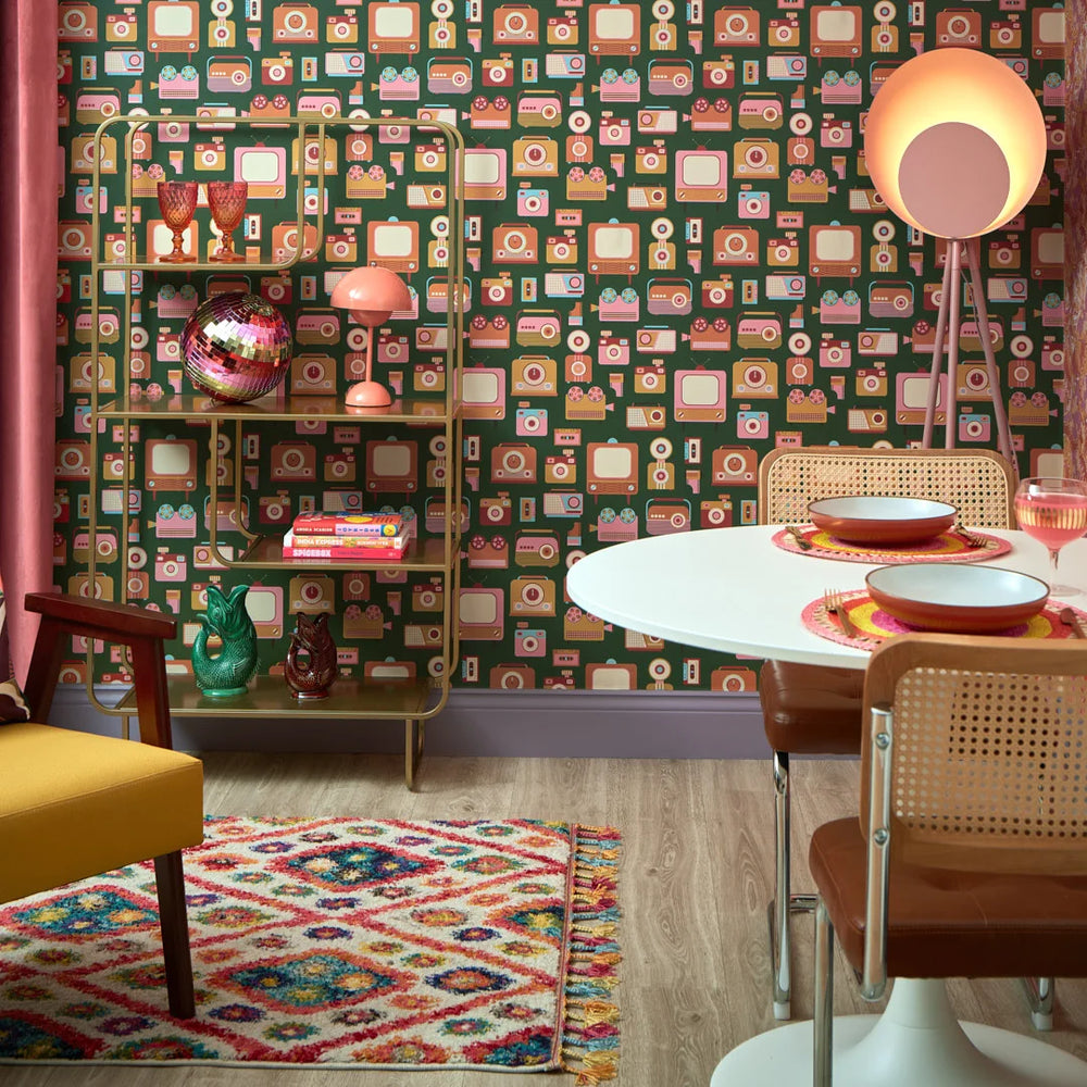 LH900502 - Back in Time Wallpaper - Brights on Smashed Avo - Lust Home