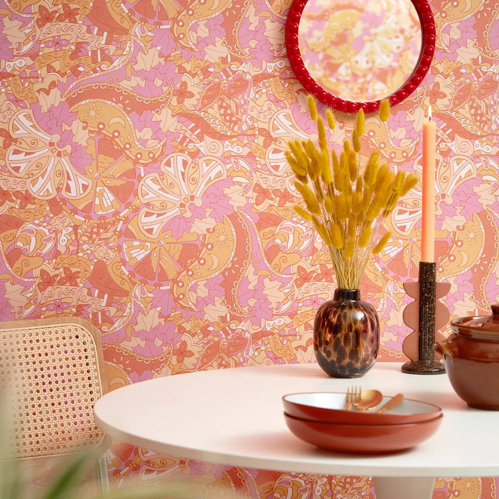 LH900508 - Mehndi Magic Wallpaper - Hot Brights - Lust Home