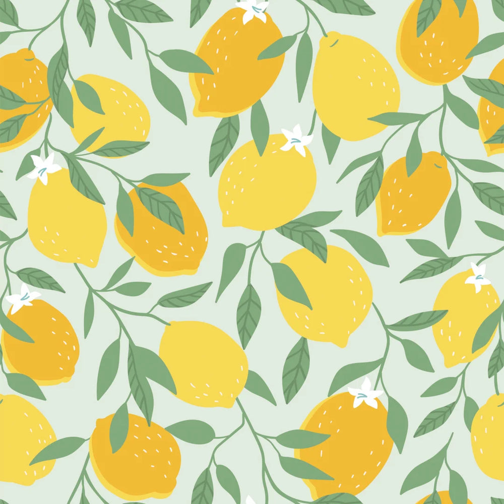 LH900545 - Freshly Squeezed Wallpaper - Lemon Yellow on Elderflower - Lust Home