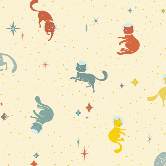 LH900574 - Cosmic Cats Wallpaper - Sunset Shades on Lemon Sorbet - Lust Home