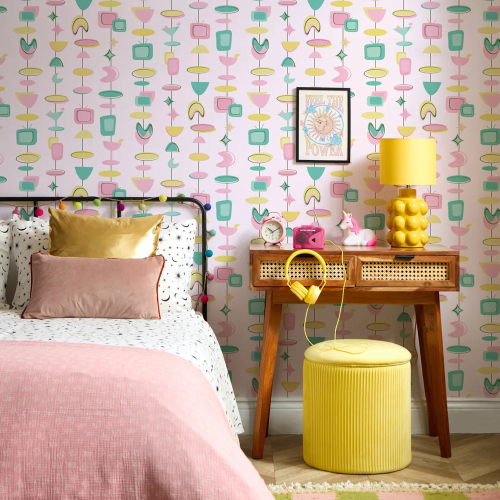 LH900579 - Happy Hour Wallpaper - Mint & Lemon on Strawberry Milkshake - Lust Home