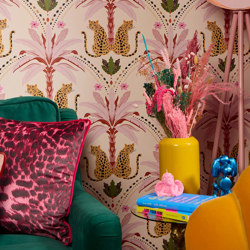 LH900596 - Belize Leopard Wallpaper - Blush - Lust Home