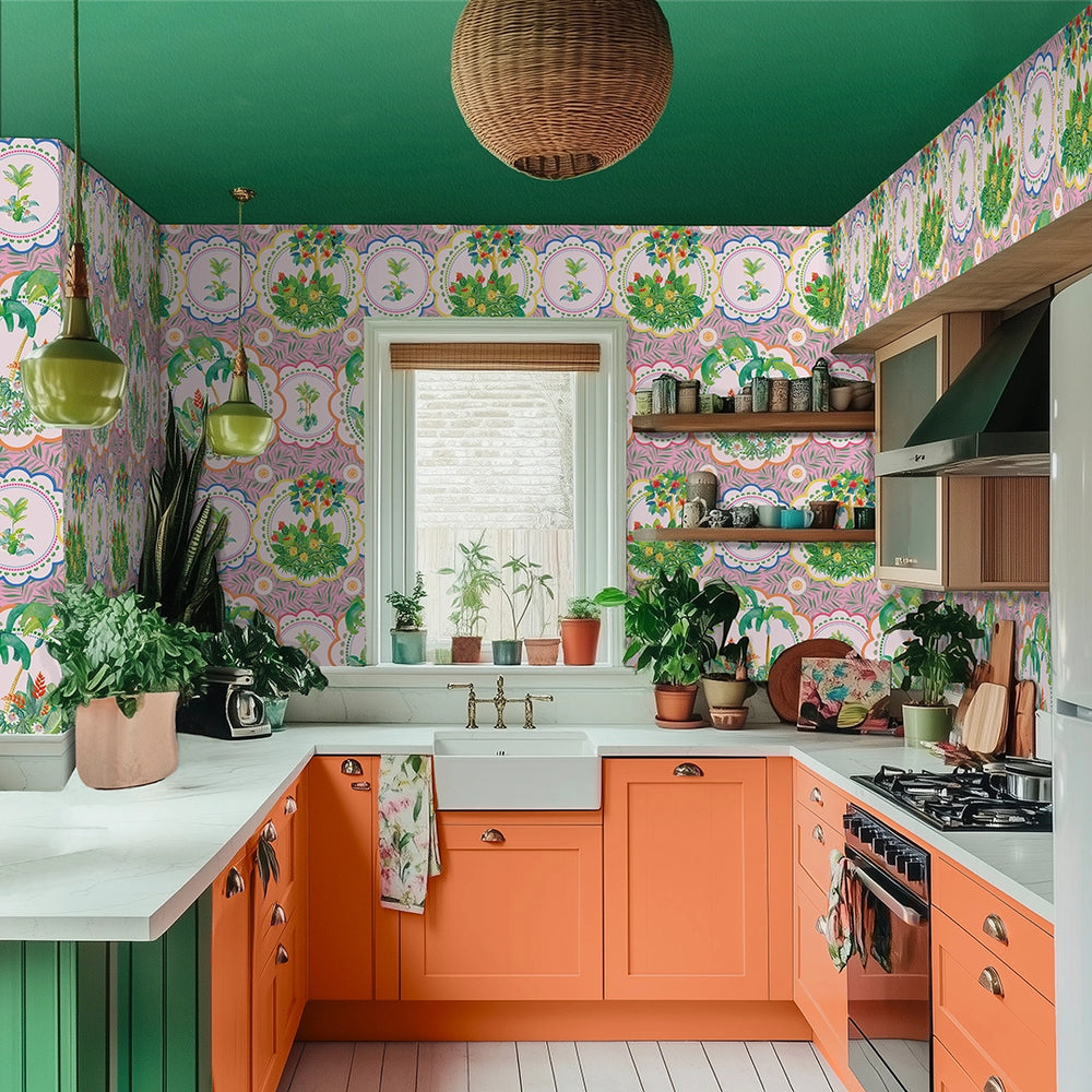 LH900604 - Serving up Tropical Delight Wallpaper - Paradise Pink - Lust Home