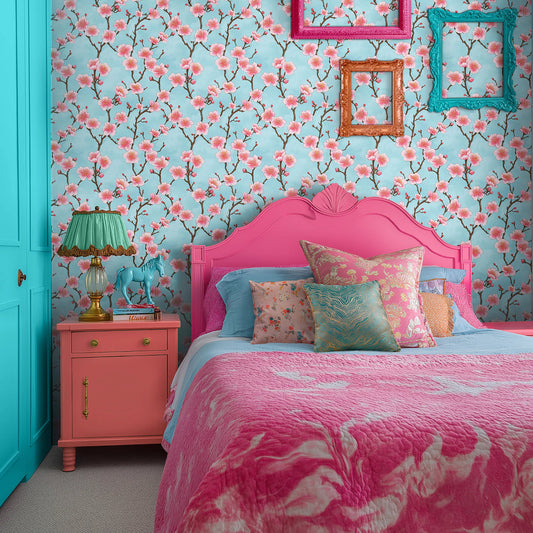 LH900659 - Hanami Blossom Wallpaper - Sky Blue - Lust Home