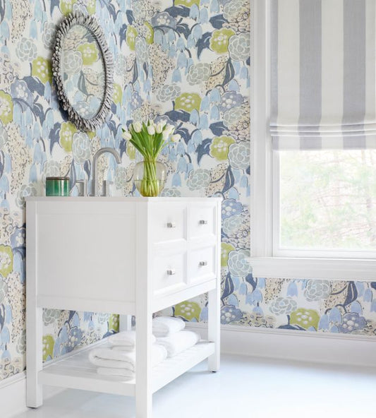 Laura Wallpaper - Citrus and Blue - AT23104 - Anna French
