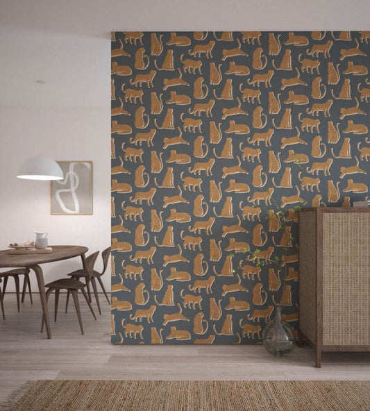 Lionel Wallpaper - Denim - NESW112206 - Scion