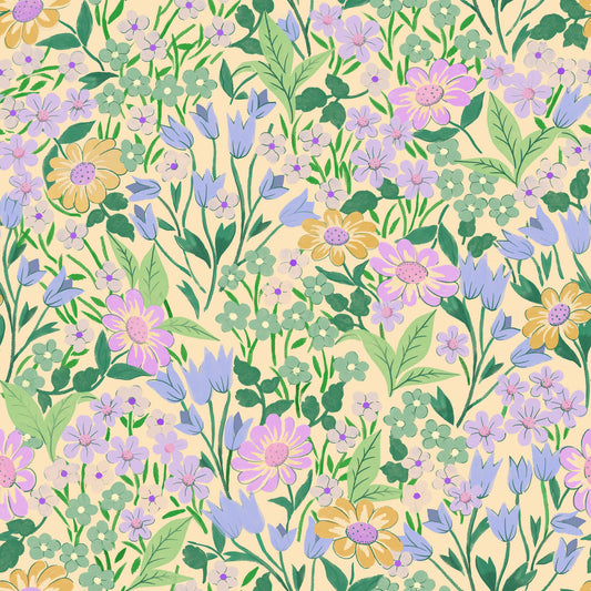 Lola Wallpaper - Lemon - Summer Gray
