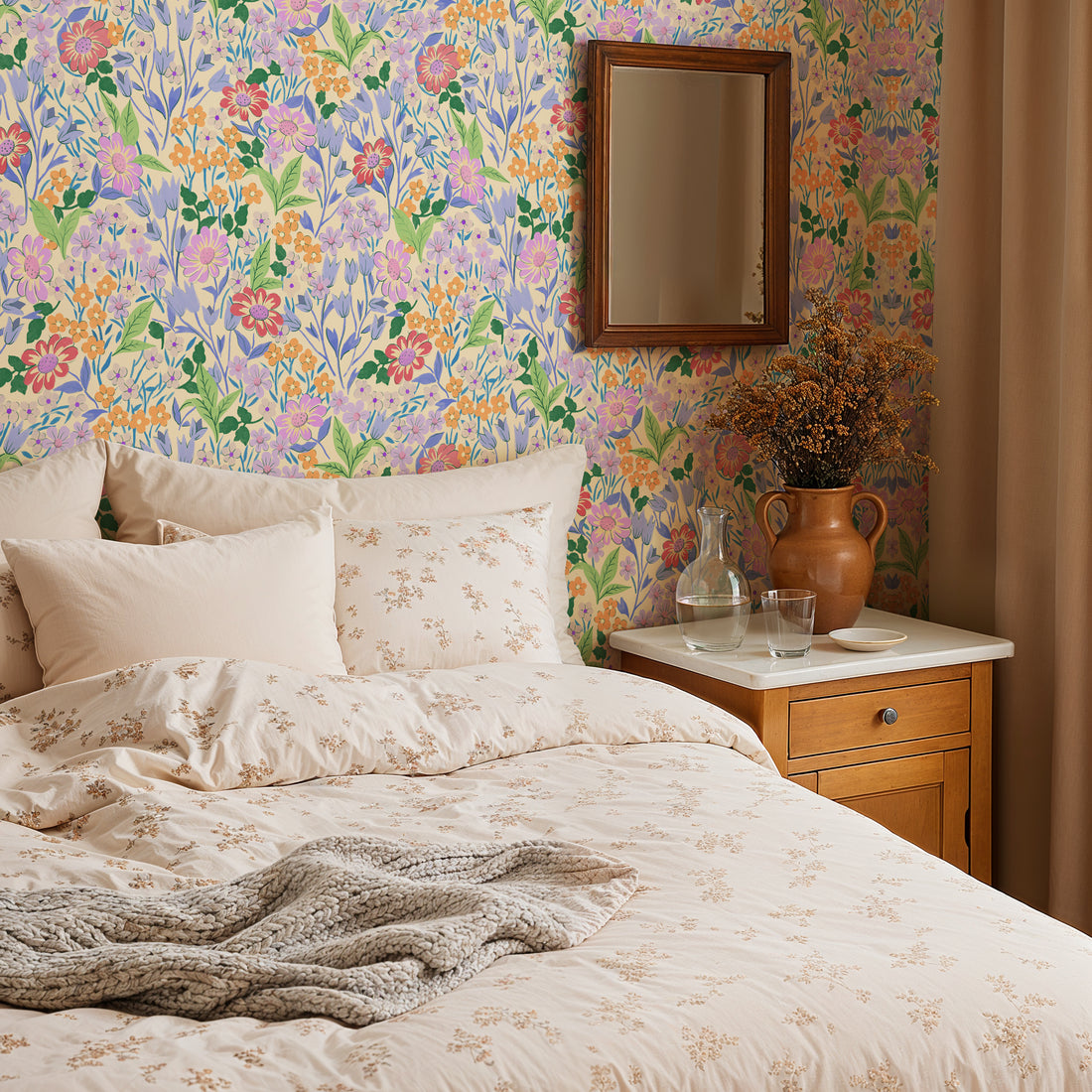 Lola Wallpaper - Lilac - Summer Gray
