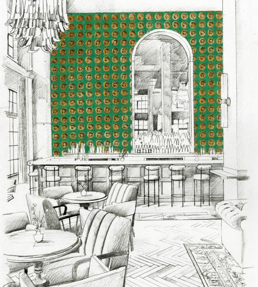 Medallion Wallpaper - Malachite/Gold - ZPLW312974 - Zoffany