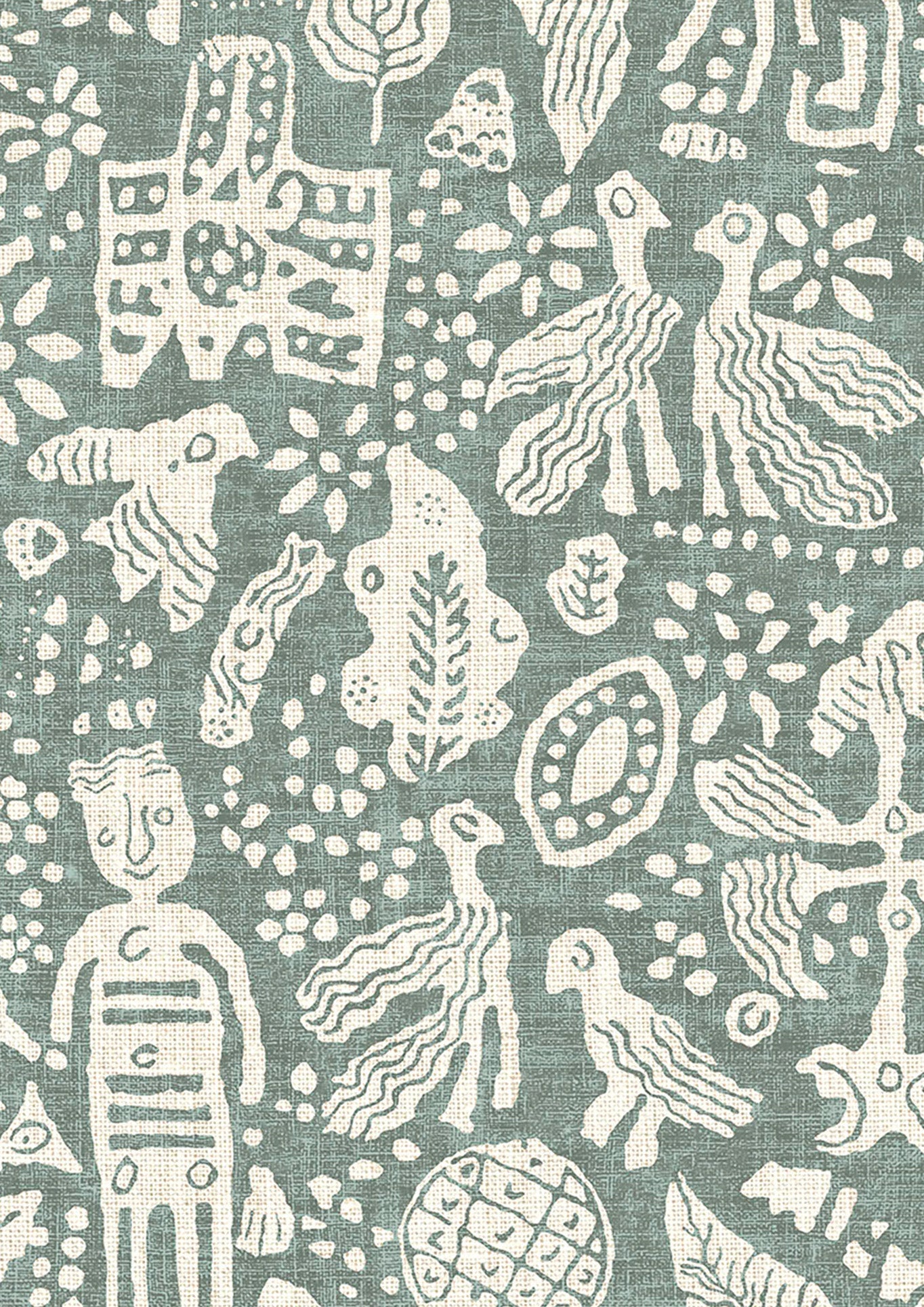 Minna Maze Wallpaper - Sage - Lewis & Wood