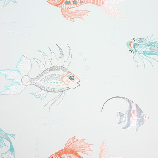 NCW3833-02 - Aquarium Wallpaper - Green - Nina Campbell