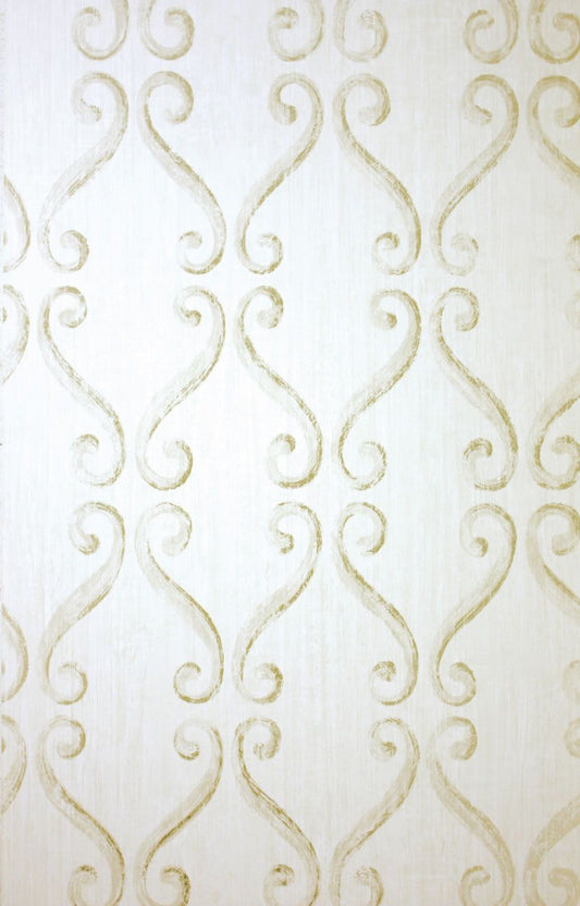 NCW4107-03 - Wilmington Wallpaper - Gold/Cream - Nina Campbell