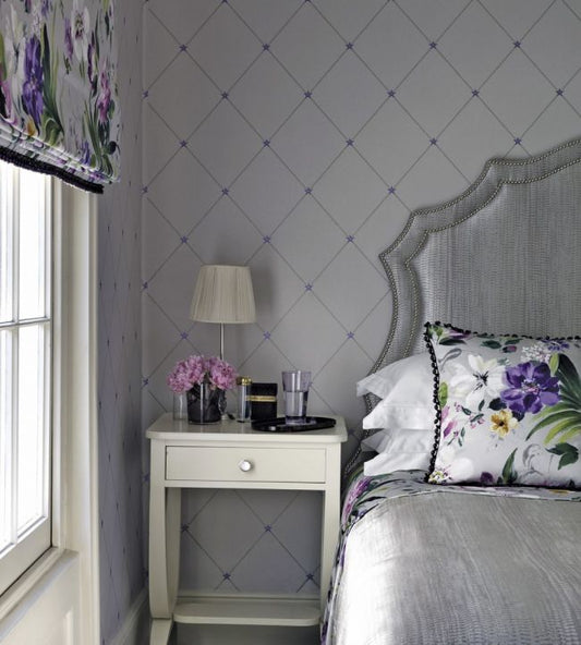NCW4151-01 - Torosay Wallpaper - Purple/Stone - Nina Campbell