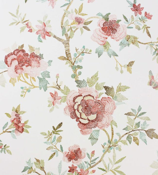 NCW4276-02 - Perdana Wallpaper - Coral/Blue - Nina Campbell