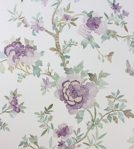 NCW4276-03 - Perdana Wallpaper - Lilac/Blue - Nina Campbell