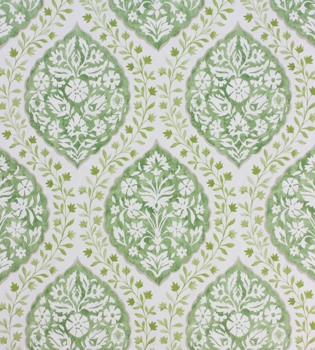 NCW4304-01 - Marguerite Wallpaper - Green/Ivory - Nina Campbell
