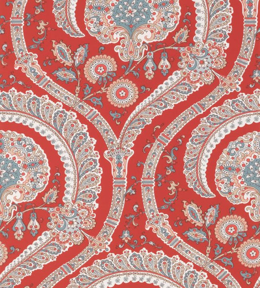 NCW4350-01 - Les Indiennes Wallpaper - Red/Teal - Nina Campbell