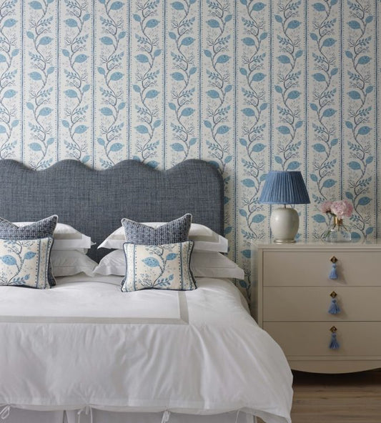 NCW4390-01 - Pomegranate Trail Wallpaper - Indigo/ Blue - Nina Campbell