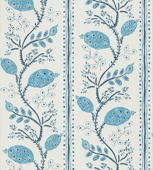 NCW4390-01 - Pomegranate Trail Wallpaper - Indigo/ Blue - Nina Campbell