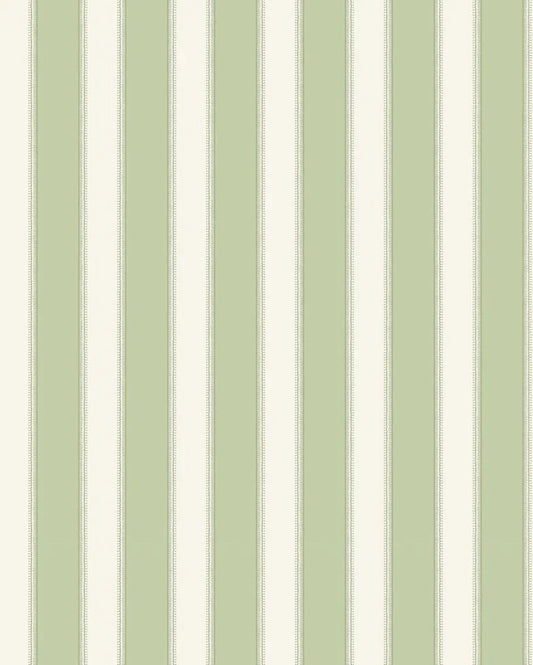 NCW4492-01 - Sackville Stripe Wallpaper - Green - Nina Campbell