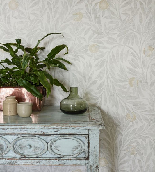 Orange Tree Wallpaper - Dove - DDAM216403 - Sanderson