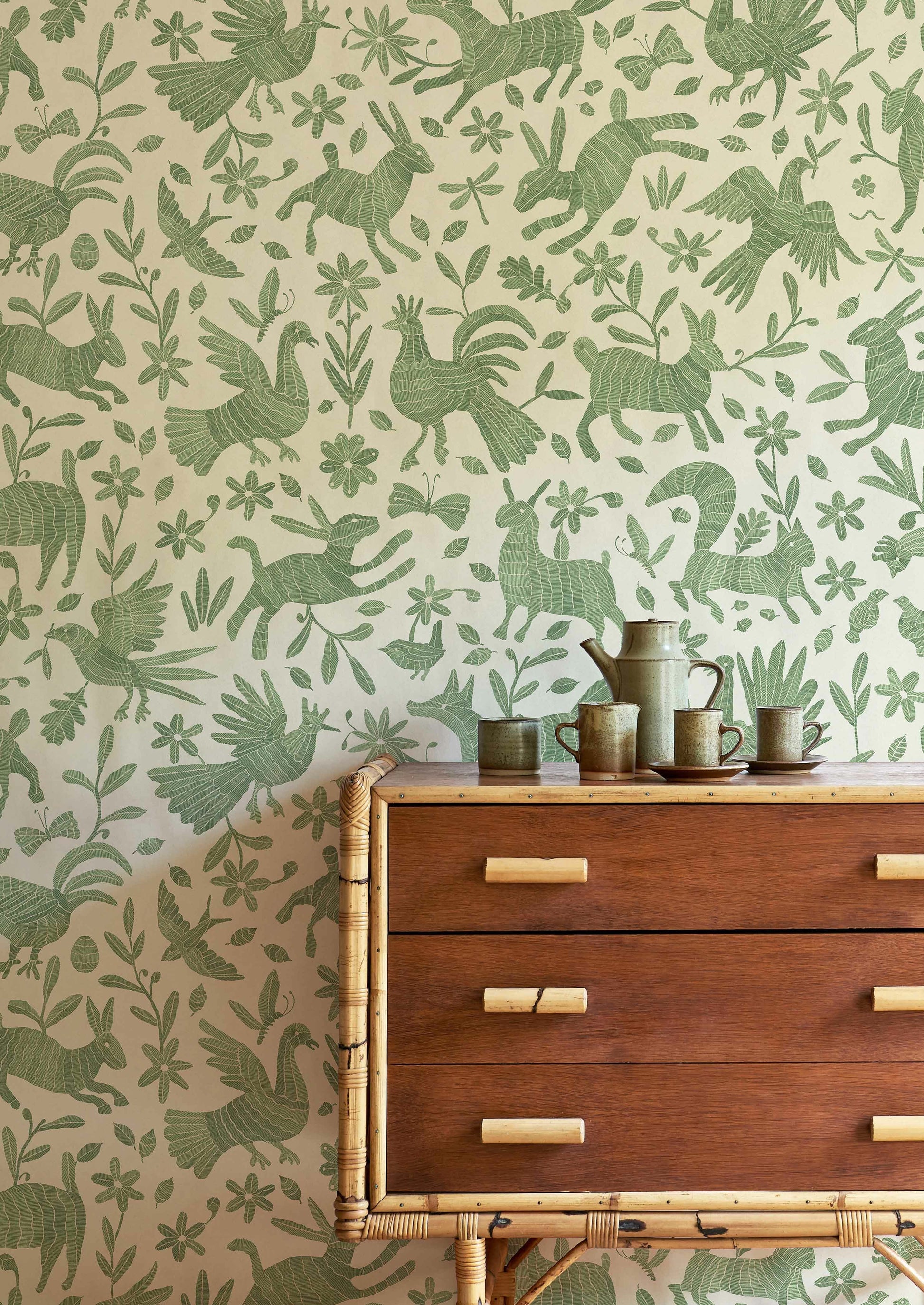 Otomi Wallpaper - Leafy - Lewis & Wood