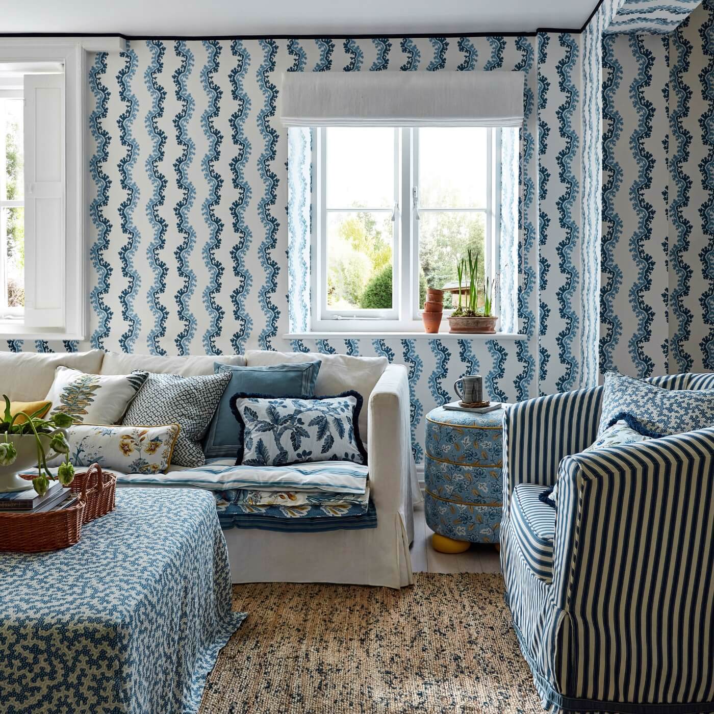 Oxbow Wallpaper - Indigo - DABW217250 - Sanderson