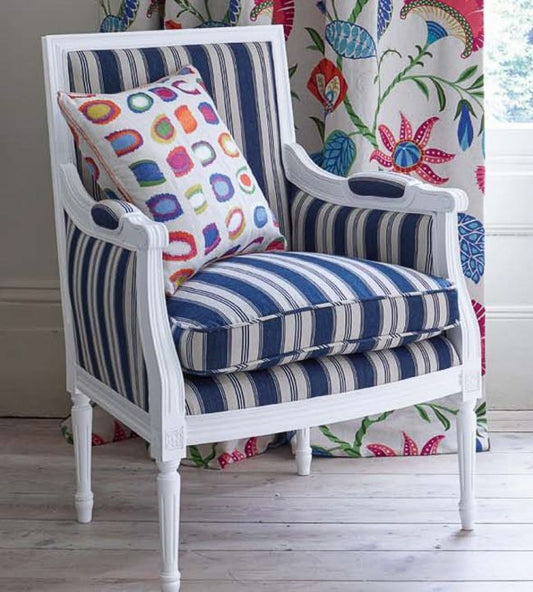 PF50430-2 - Tango Ticking Fabric - Indigo - Baker Lifestyle