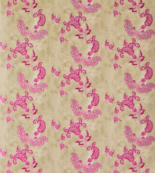 Paisley Wallpaper - Hot Pink on Tea Stain - BG0800 - 201 - Barneby Gates