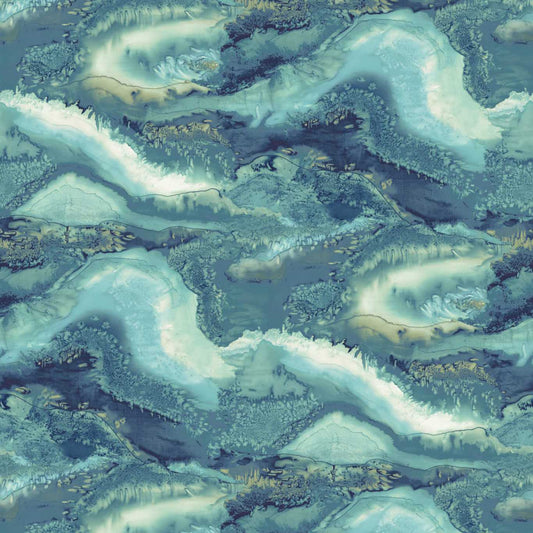 Reflected Obsidian Wallpaper - Azurite - HQN2112852 - Harlequin