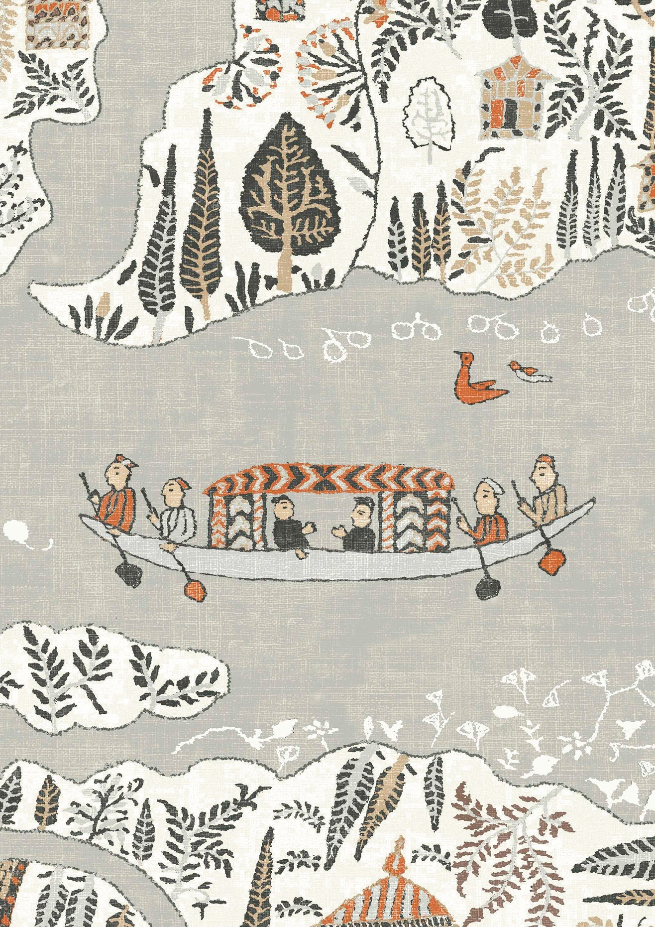 Regatta Wallpaper - Satsuma Soot - Lewis & Wood