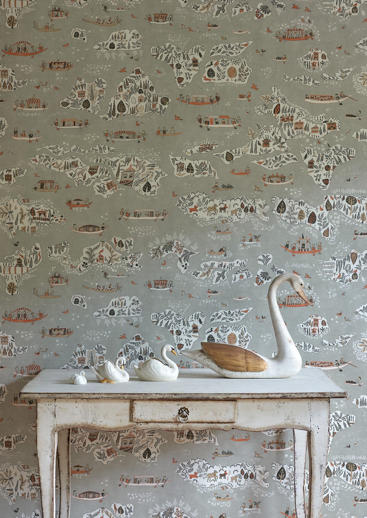 Regatta Wallpaper - Satsuma Soot - Lewis & Wood