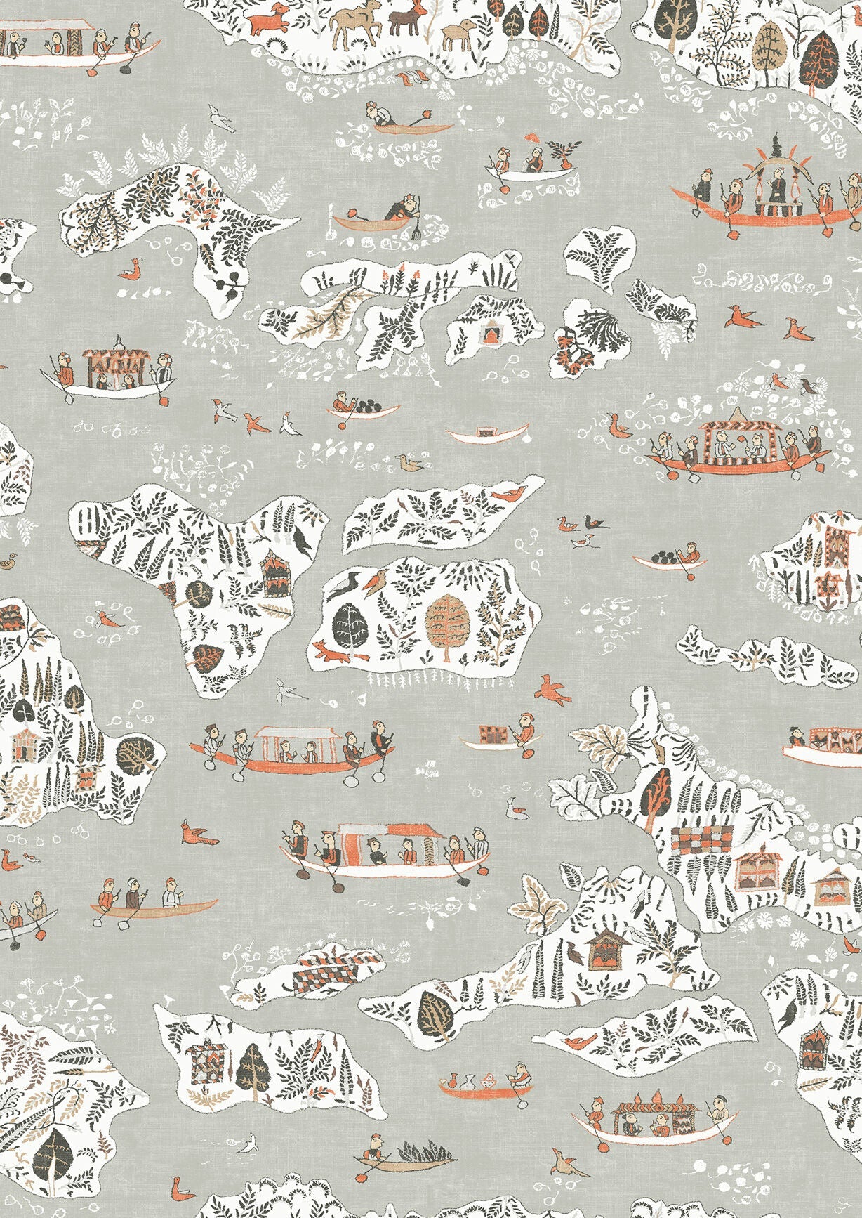 Regatta Wallpaper - Satsuma Soot - Lewis & Wood