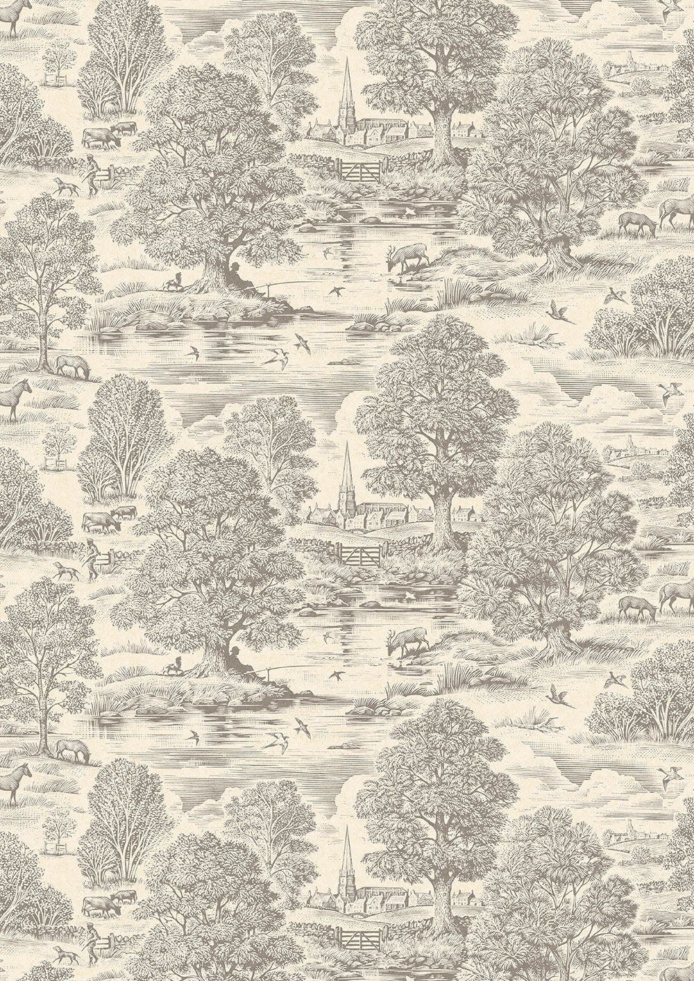 Royal Oak Wallpaper - Antler - Lewis & Wood