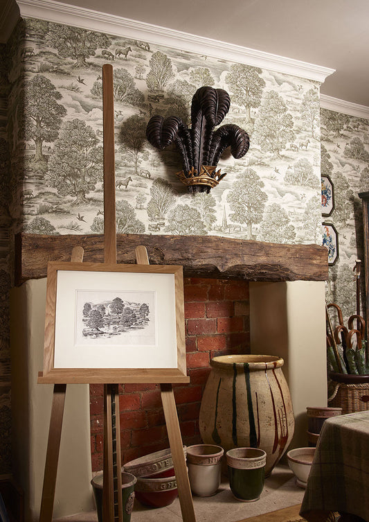 Royal Oak Wallpaper - Aquatint - Lewis & Wood