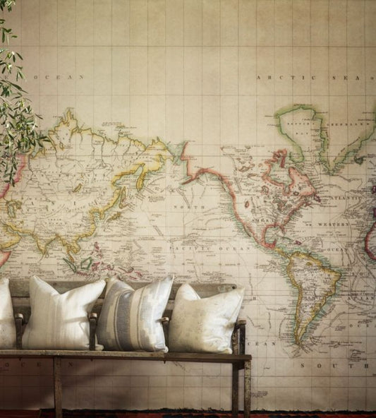 SCHLA - Latitude Wallpaper - Cream - Andrew Martin